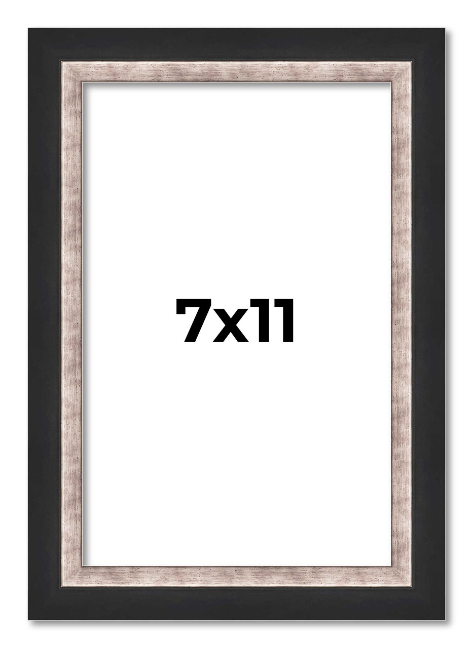 Photo Size Simple Silver Picture Frame - UV Acrylic, Foam Board Backing, Hanging Hardware